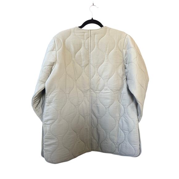 NWT Lucky Brand Women’s Lightweight Quilted Snap Jacket L Taupe Tan Beige Liner - Picture 2 of 9